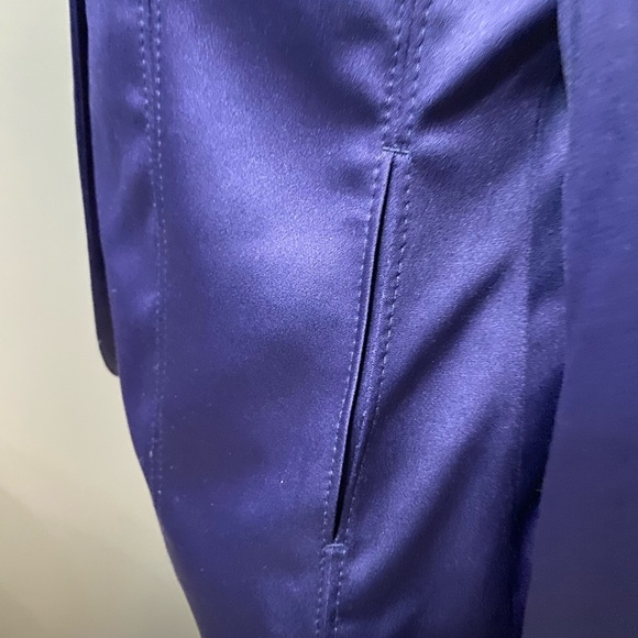 EXPRESS Design Studio Purple Thick Satin Fitted/Tailored One Button Blazer Sz 6 - Picture 12 of 17